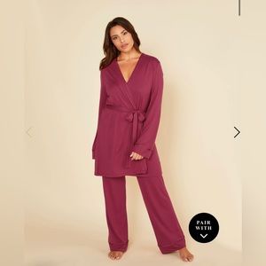 Cosabella Bella 3 piece nursing pajama set in size small in deep ruby
